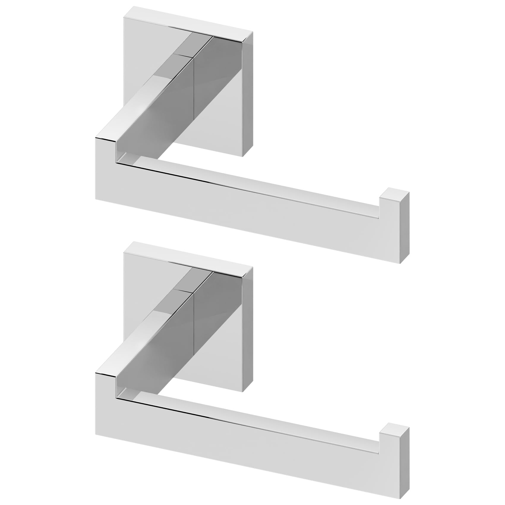 KOKOSIRI Portarotolo di carta igienica cromato per bagno cucina bagno T-304 in acciaio inox lucido montaggio a parete, confezione da 2, B2003CH-P2