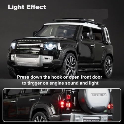 Image of Mashes Range Rover Defender 1:32 Scale Model Car Exclusive Alloy Metal Pull Back Die-cast Car Metal Pullback Toy car with Openable Doors & Light Music Best Gifts Toys Kids [Color As Per Stock]