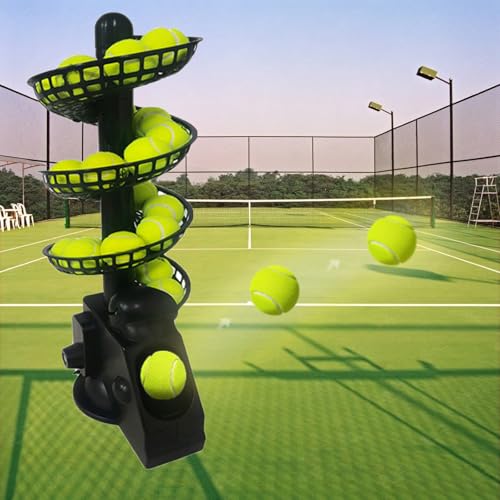 WLSLZQ Tennis Serving Machine, Tennis Pitching Machine, Tennis Ball delivery Device, 3.5-Second Ball Output Frequency, Tennis Trainer, can accommodate 28 Balls, Suitable for Various Tennis Balls