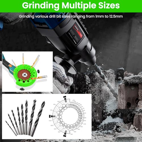 Image of Serplex Multi Drill Bits Sharpener Attachment Tool for Electric Disc Cutter | Angle Grinder Attachment for Sharpening Drill Bits, 20-Slot Design, Drill Bits Sharpening Tool for 2-13mm Dia Drill Bits