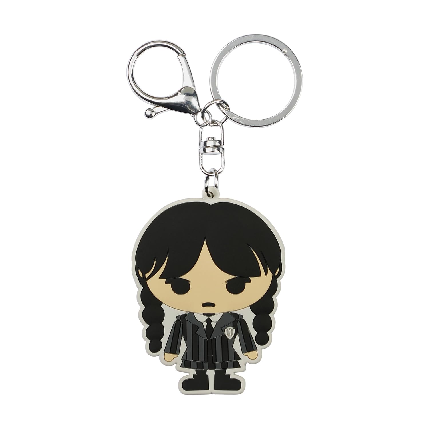 Karactermania Wednesday Chibi-Brand Keychain, Black, 6.2 x 4.9 cm