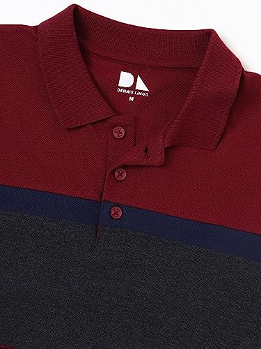 Image of Dennis Lingo Men's Slim fit Colorblocked Cotton Polo T-Shirt