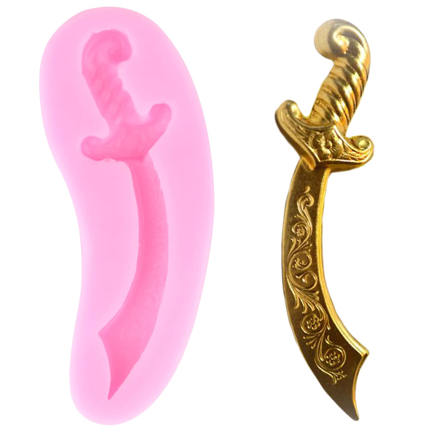 Mujiang Pirate Silicone Molds Pirate Ship Fondant Mold Sailboat Mold Sword Chocolate Mold For Cake Decorating Cupcake Topper Candy Polymer Clay Gum Paste Set Of 4 - Image 7