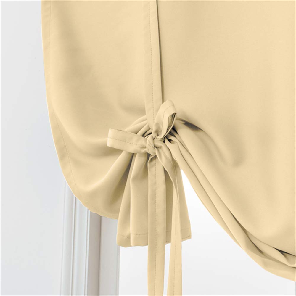 ele ELEOPTION Attacher Les Stores occultant Rideau de fenêtre Isolant Thermique Drapé Panneau Décoration de la Maison Balloon Shades pour Chambre (Beige, 120 * 120cm)