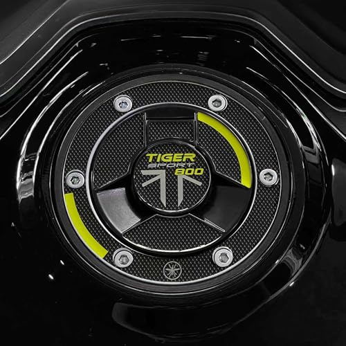 labelbike - Autocollant 3D Moto Bouchon Réservoir Protection et Décoration en Résine Compatible avec Triumph Tiger 800 Sport 2025 Couleur Jaune Fluorescent...