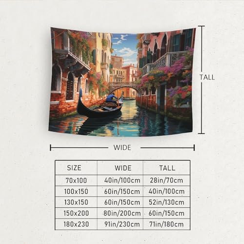 Tenture Venise 3D drapé décoratif pour chambre et drap de plage grand format