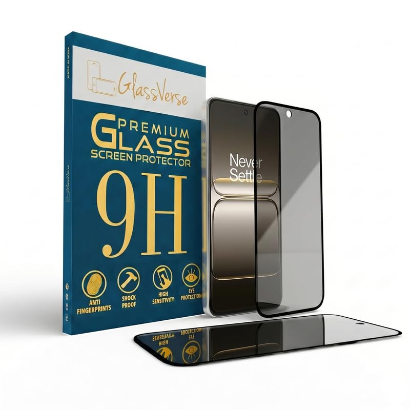 Image of GlassVerse Privacy Tempered Glass for Oneplus Nord CE 5 5G | Anti Spy Screen Protector, 9H Hardness, Edge to Edge, Case Friendly, Hassle-less Installation Kit Included. (Pack of 2)