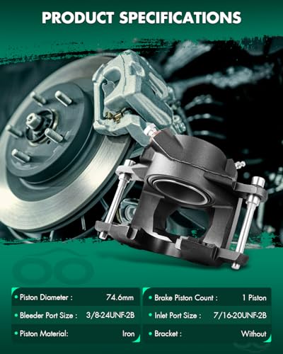 Image of SCITOO 184040 184039 Front Left & Right Disc Brake Calipers Assembly Without Bracket For Buick For Skylark 1969-1972,For Chevy For Chevelle 1969-1972,For Chevy For El Camino 1971-1972