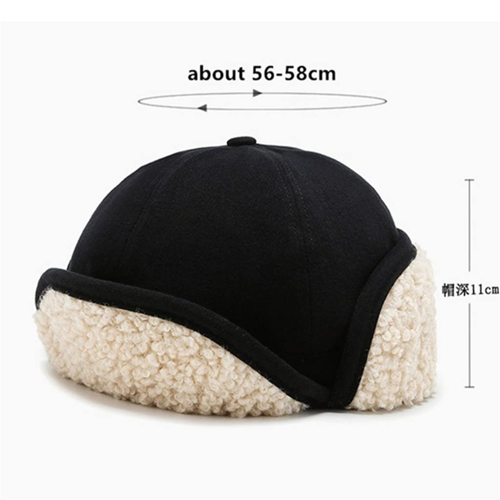 Winter Thermal Bomber Hats for Men Women Velvet Thicken Lamb Wool Biker Windproof Hat Earmuffs Cap Ski Cap (D 6 7/8)?D-6 7/8