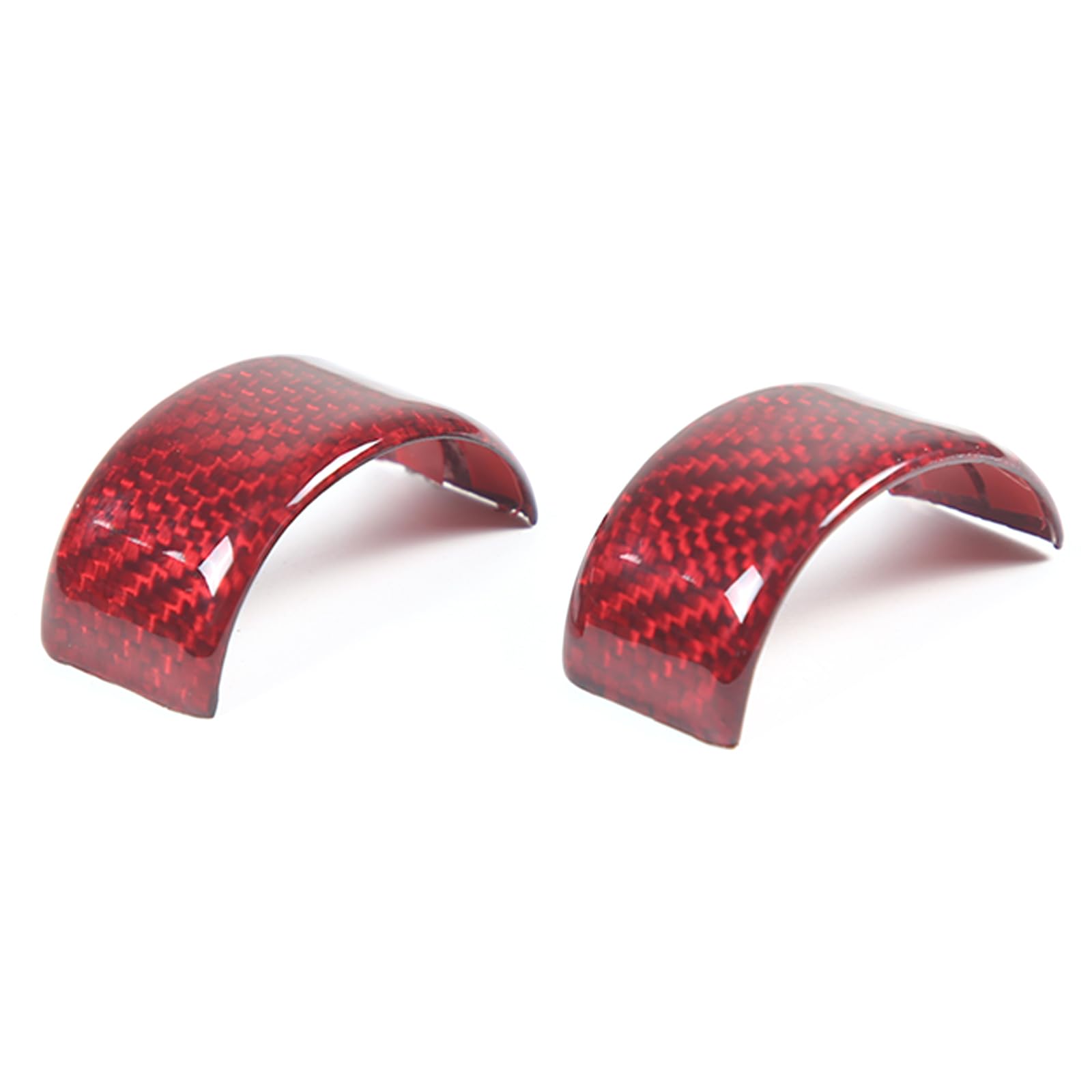 Photo 1 of Daeiclru Real Carbon Fiber Steering Wheel Circle Cover Sticker Compatible with Chevrolet Corvette C8 Stingray 2020-2025, Steering Wheel Top Center Guide Decorative Accessories (Red)