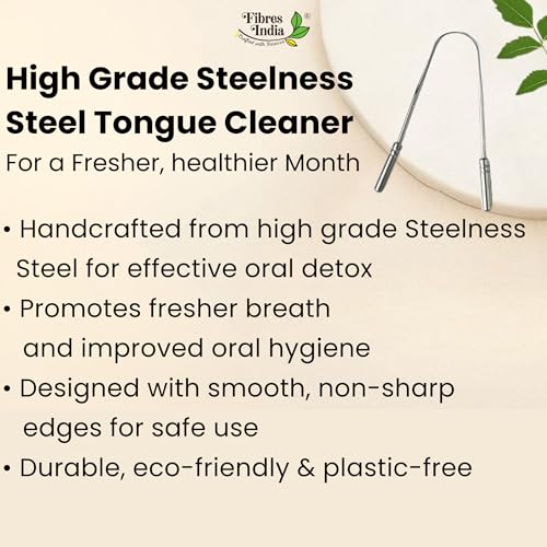 Image of Fibres India Steel Tongue Cleaner, Kids & Adults, Pack of 4 | Basic