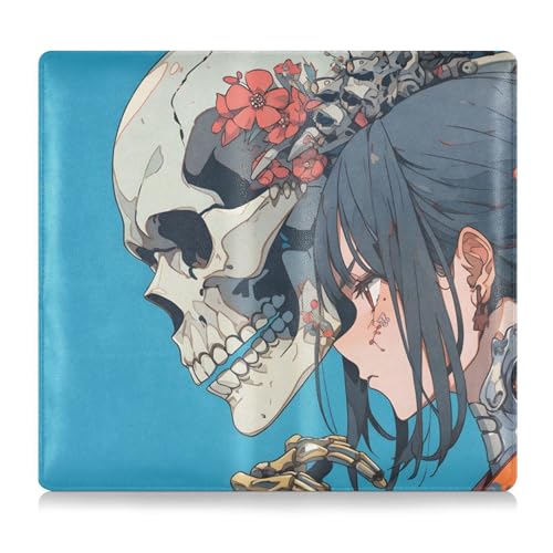 Car Registration and Insurance Holders Samurai with Skull Print, PU Leather for License Documents Cards2
