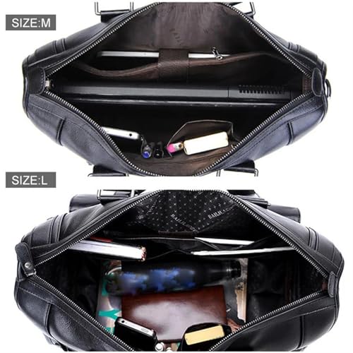 Bolsos de viaje grandes de cuero y maletín de negocios clásico para portátil 5