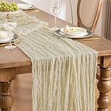 Zoom IMG-2 runner tavolo in garza beige Zoom IMG-2 runner tavolo in garza beige