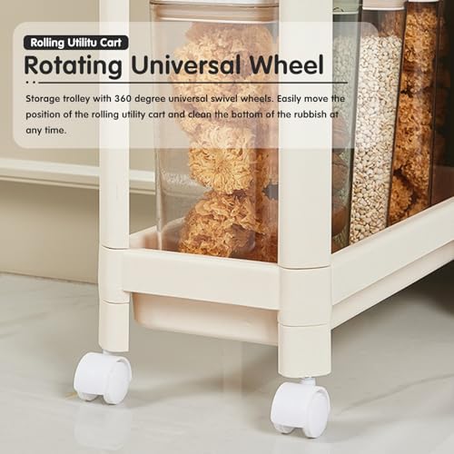 Schmaler Rollwagen mit Rollen und Griff für einfache Organisation in Küche und Bad