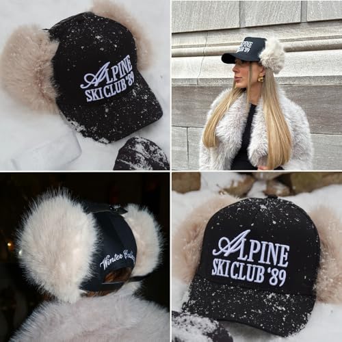 Image of Vintage Fashion Trucker Hat | Men & Women | Trendy Cute Retro Red Caps for Country & Western | Camo Fur Cotton | Snapback