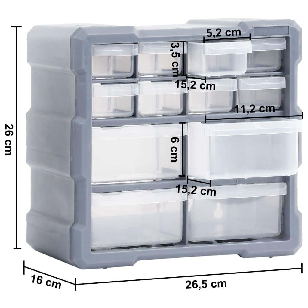 Genérico Organizadores multicajones con 12 cajones 2 uds 26,5x16x26 cm,Bricolaje,Accesorios de Bricolaje,Organización y Almacenamiento de Herramientas,Cajas de herramientas-147582