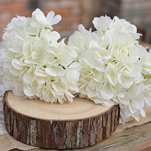 Party Joy 12Pcs 15.4In Artificial Hydrangea Silk Flowers Bouquet Faux Hydrangea Stems For Wedding Centerpieces Home Decor (White,12Pcs) #TOP6