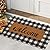 UINI Welcome Mat Outdoor Indoor Door Mats, Heavy Duty Buffalo Plaid Welcome Front Door Mat, Non Slip Durable Entrance Rugs for Outside Entry, Porch, Resist Dirt, 17"x 30"