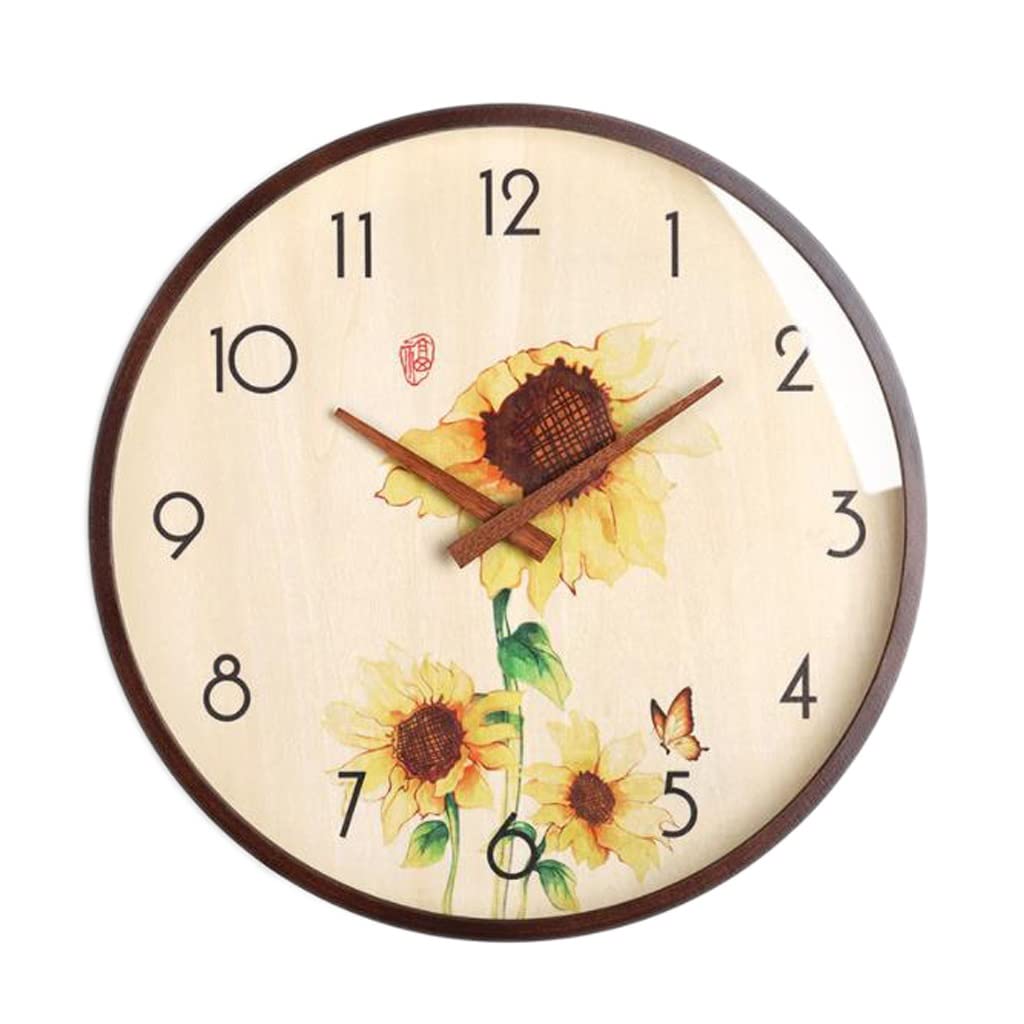 Horloge montre maison muette salon grand format en bois noyer
