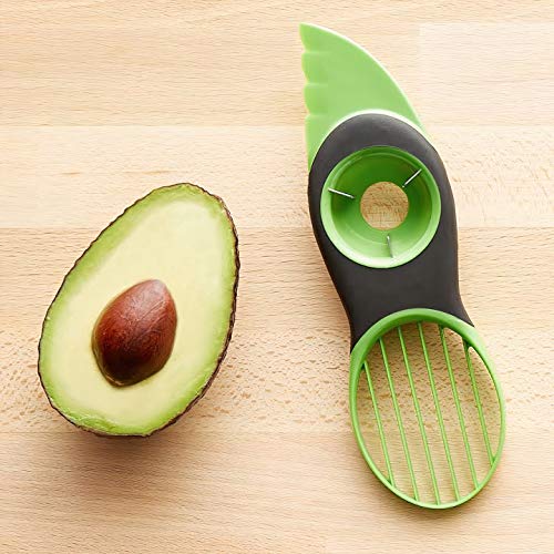 AVO 3 in 1 avocado tool, best avocado slicer for kitchen, perfect avocado cutter for fruit and vegetables, quick and easy avocado scooper tool, avocado knife for healthy snacks