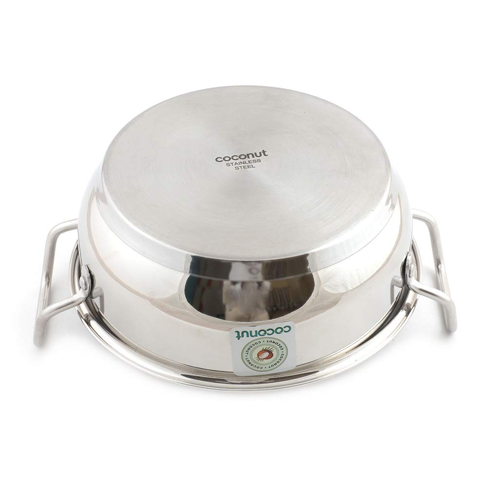 Coconut Induction Base Stainless Steel Capsulated Kadai for Multipurpose - 3000ML- (Diameter- 28Cm) - 1 Unit 1
