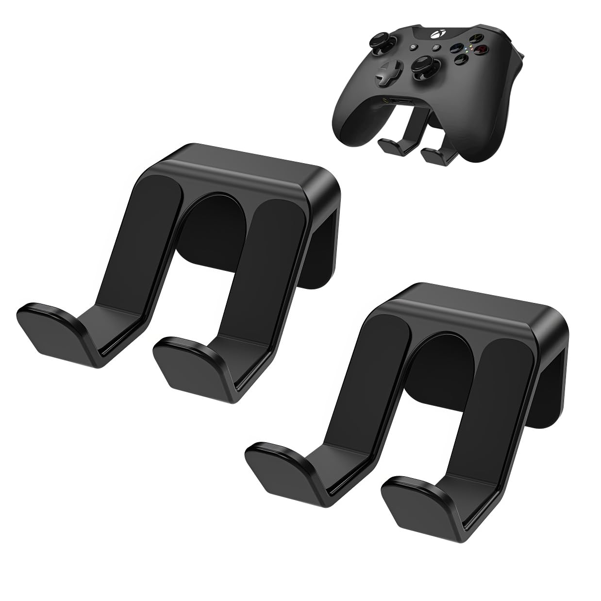 Controller Mount Wall Mount Headset Holder for Xbox Series X/S, PS5, PS4, PC Gaming Accessories with Sturdy 3M Adhesive, Strong Adhesive by Screws, 2 Pack Black-image-26
