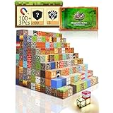 マイクラ風 マグネットブロックセット 磁石 おもちゃ マグブロックセット PX MASTER DIY 磁性構築 ボードゲーム バランスゲーム 磁気ブロックプレイセット マグネットパズル ランダム100ピース入り (100+3pcs) [並行輸入品]