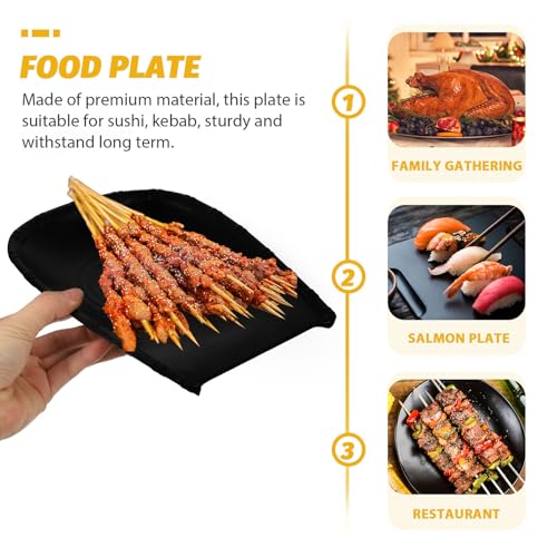 Plato para sushi estilo japonés negro 9 pulgadas miniatura 7