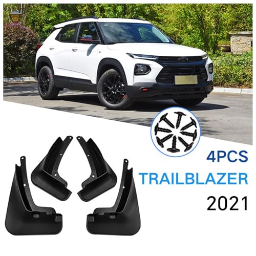 Image of Mud Flaps Splash Guards Front & Rear 4 Piece Kit for 2021-2025 Chevrolet Trailblazer LS /LT /Activ, No‑Drill Thermoplastic Mudguard Set