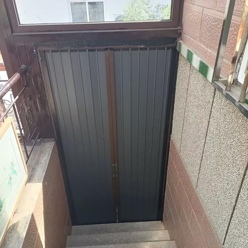 CHZDPP Puertas abatibles Puerta Plegable de Aluminio con Cerradura para Interiores/Exteriores, Puertas correderas Tipo acordeón Personalizables con Marco, para sótanos/áticos/lavaderos