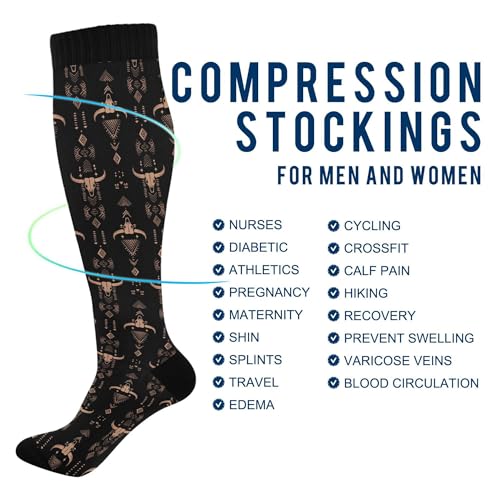 Fashion Socks for Women and Men Sport Knee High Compression Socks Support for Running Hiking Fitness4