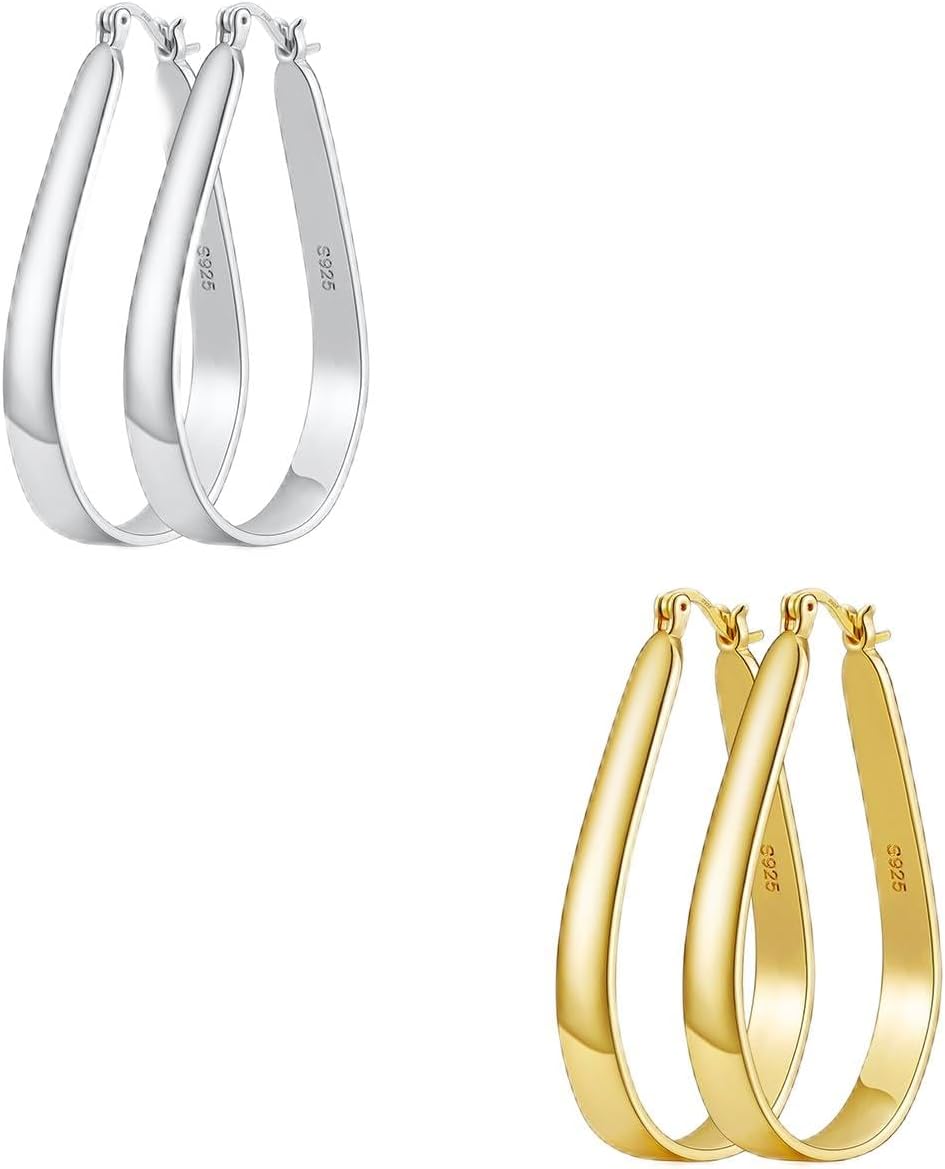 Oval Hoop Silver 30mm and Gold 30mm