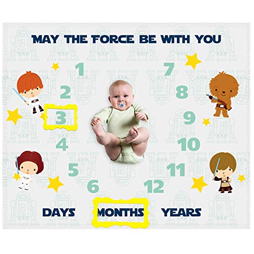 Image of SHELLBOBO Baby Monthly Milestone Blanket for Kids - May The Force Be With You