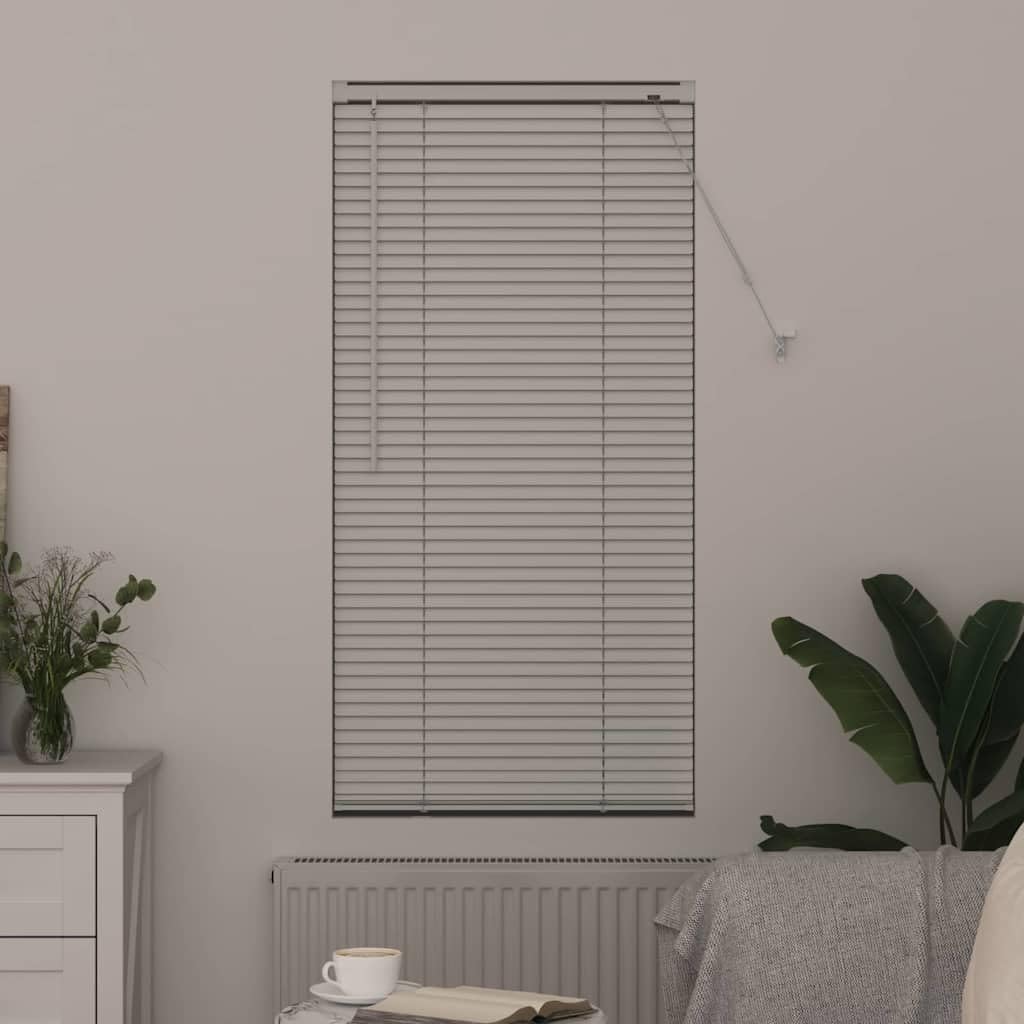 Balkenjalousien Weiß aus Aluminium 130 x 55 cm, Innenjalousie mit Sichtschutz und Lichtsteuerung, verstellbare Lamellen für Wohnzimmer, Schlafzimmer, Büro und Küche