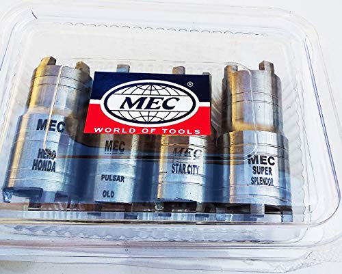 Image of MEC 4Pcs Set Double Ended Clutch Nut Spanner for Motorbike Repairing Tool for Pulsar, Hero Honda, Super Splendor, TVS Motorbikes made on CNC Machine Hardened and Tempered Steel