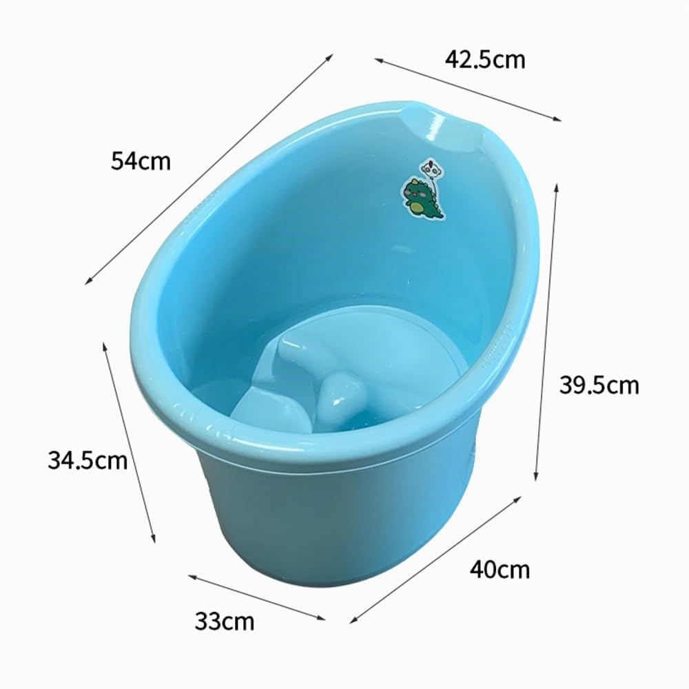 Bañera para niños pequeños con taburete, bañera de bebé, baño más grande para niños más grandes a la hora del baño, bañera para niños de 0 a 3 años (azul)