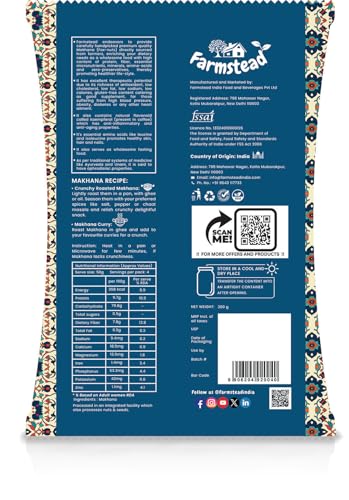 Image of Farmstead JUMBO MAKHANA 200g (Pack of 1) ||XL Size || Fit for Fasting ||Fox Nuts ||