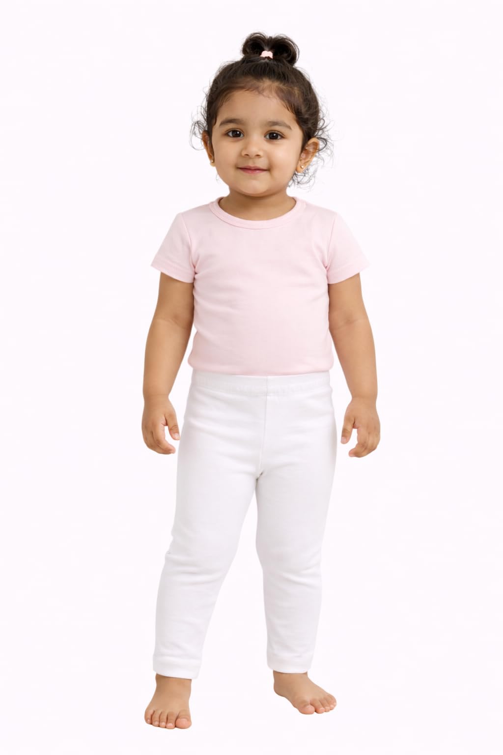 Girls Skinny Fit Leggings | Solid Cotton Blend Full Length Pants | Soft Stretchable Fabric with Elastic Waistband | Comfortable Casual Wear Bottoms for Kids-image-35