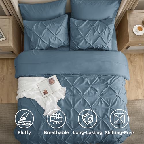 Image of Bedsure California King Comforter Set Mineral Blue - Bed in a Bag Cal King Bedding Set 7 PCS, GentleSoft Bed Set Gift, All Season Down Alternative Comforter with Sheets, Pillowcases & Shams