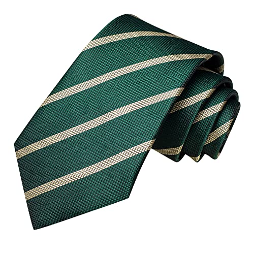 Image of Dubulle Silk Ties Set for Men Formal Paisley Striped Necktie Pocket Square Cufflinks 3PCS Sets Wedding Business Party