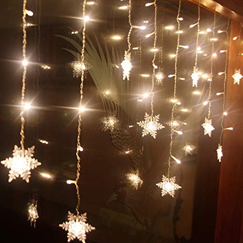 Andoer 4M 96 L-EDs Luz de corda de floco de neve luz intermitente de cortina de fada para festa de N