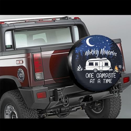 Image of Making Memories One Campsite at A Time Spare Tire Cover-Cute Funny Waterproof Universal Spare Wheel Tire Covers Fit for Rv SUV Truck Camper Travel Trailer Accessories,17 inch