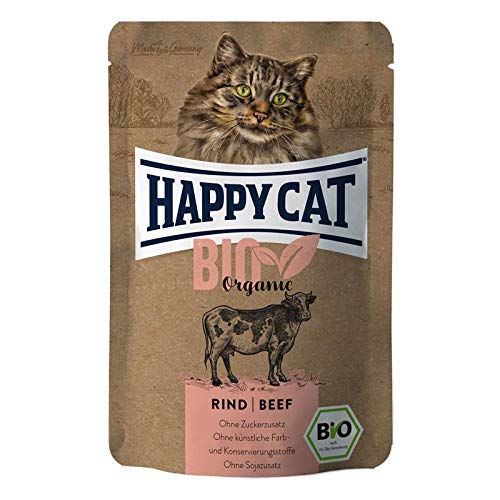 Produktbild von Happy Cat Bio Rind Katzen-Nassfutter - 12 x 85 g