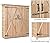 GRAFFY Outdoor Storage Shed, Wooden Garden Tools Cabinet with 2 Lockable Doors and Handles, Organizer Cabinet with Tilted Asphalt Roof, for Outside Garden and Yard