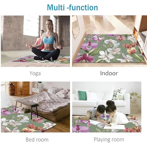 Tapis de sol absorbant et lavable paillasson entrée motifs fleurs - 7