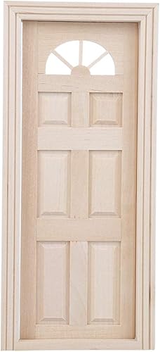 Puerta de casa de muñecas, 1:12 casa de muñecas de madera en miniatura simulada puerta mini ventana modelo juguete accesorio Cargostrap casa de