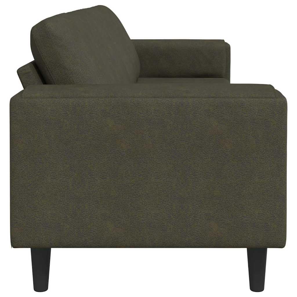 Canapé de Salon 4 Places, Grand Canapé Droit Moderne en Polyester avec Coussins de Mousse Confortables et Base en Contreplaqué, Sofa Design pour Séjour, 250 x 77 x 76 cm, Vert Armée