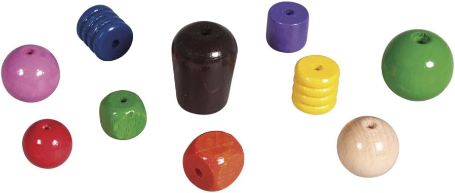 Rayher Wooden Beads, ø 16-25mm, Box 1200 g, Wood, Multi, 20 x 20 x 13.5 cm