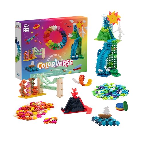 Plus Plus Learn to Build Colorverse Super Set, 3D Building Block Kit, Creative Stem Construction Toy for Kids, 1000 Mini Interlocking Pieces